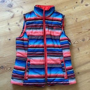 Ladies Ariat Vest Reversible Serape/Coral